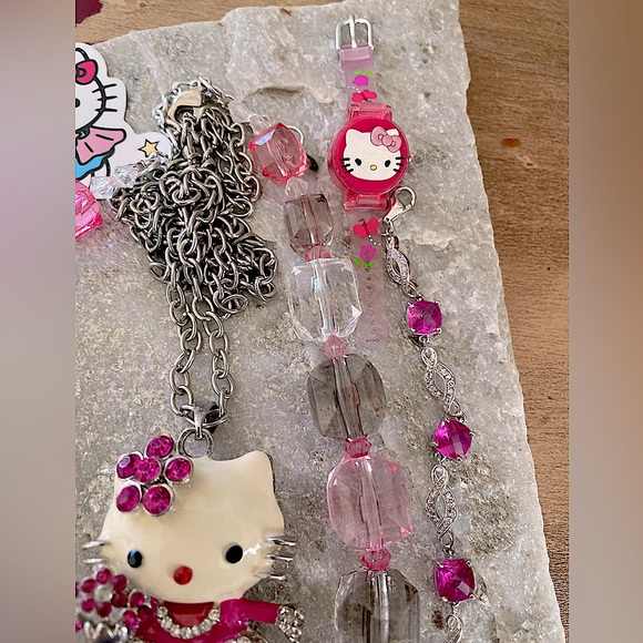 Hello Kitty Bundle Lot Vintage Jewelry Necklaces, Mini Watch, Sterling Bracelet - Picture 8 of 8